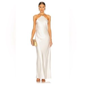 Cult Gaia Ophelia Satin & Chain-Link Gown
